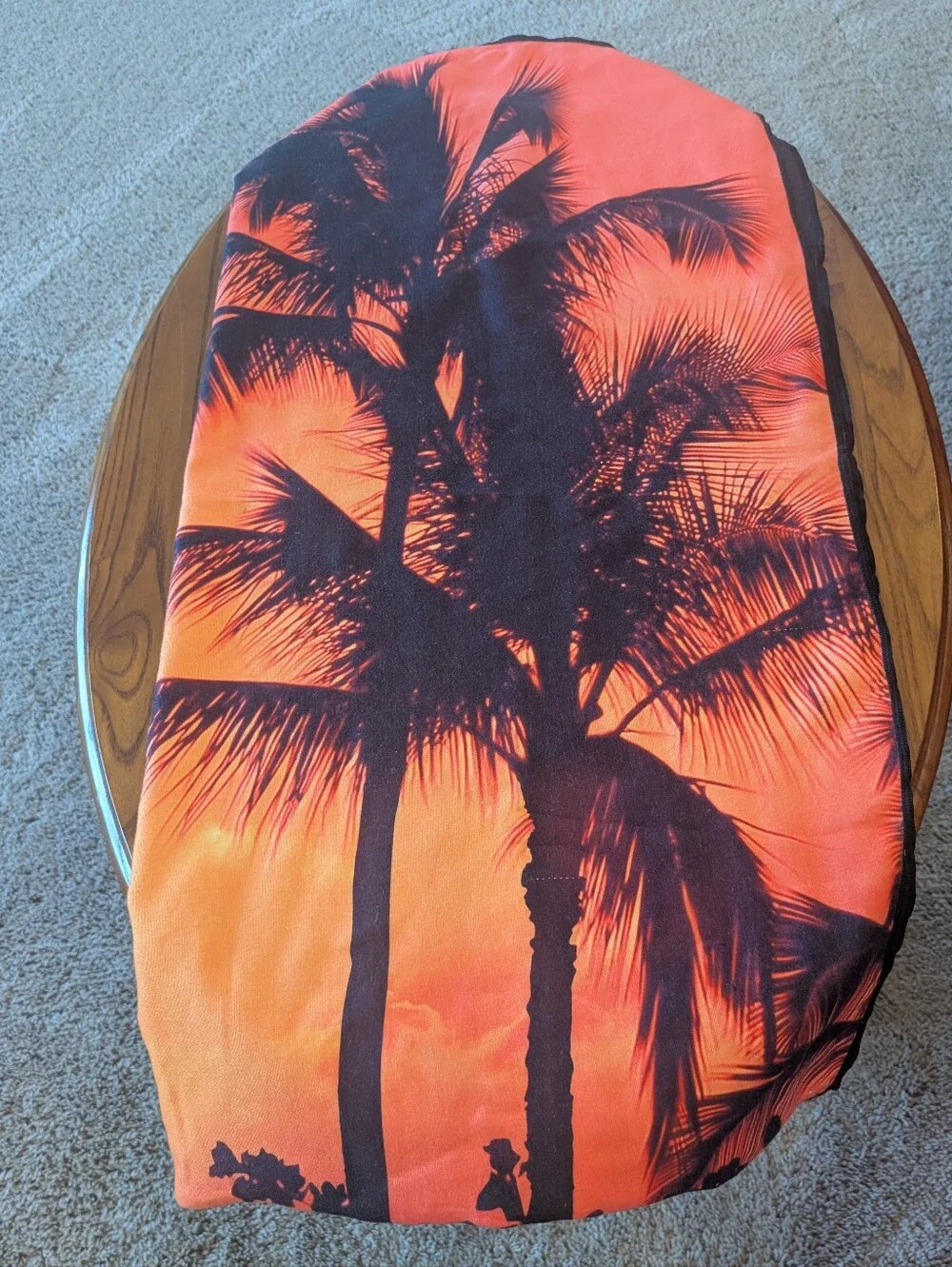 Whitley Willows Sunset Palm Orange Microfiber Beach Towel 35x70